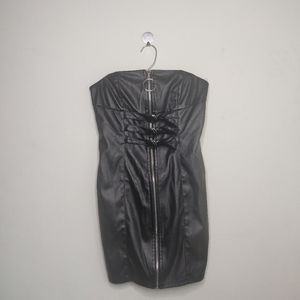 F21 Strapless Faux Leather Dress
